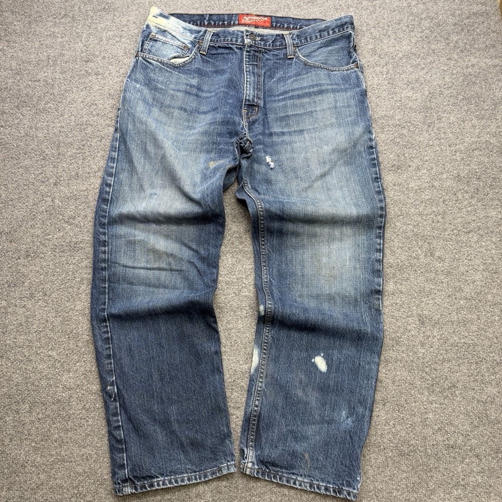 Vintage Y2K Arizona Jeans Faded Wide Leg Grunge Jeans Size‎ Mens 36x30